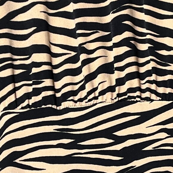 LOFT Tan Black Animal Print Long Sleeve Midi Dress Size 6 NWT Fall - Picture 5 of 12